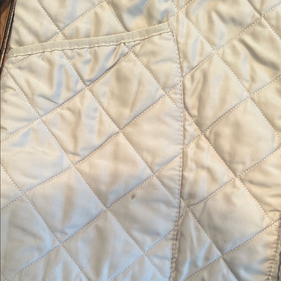 Vintage Barbour Quilted Beige Jacket with Corduroy Collar - Picture 5 of 8